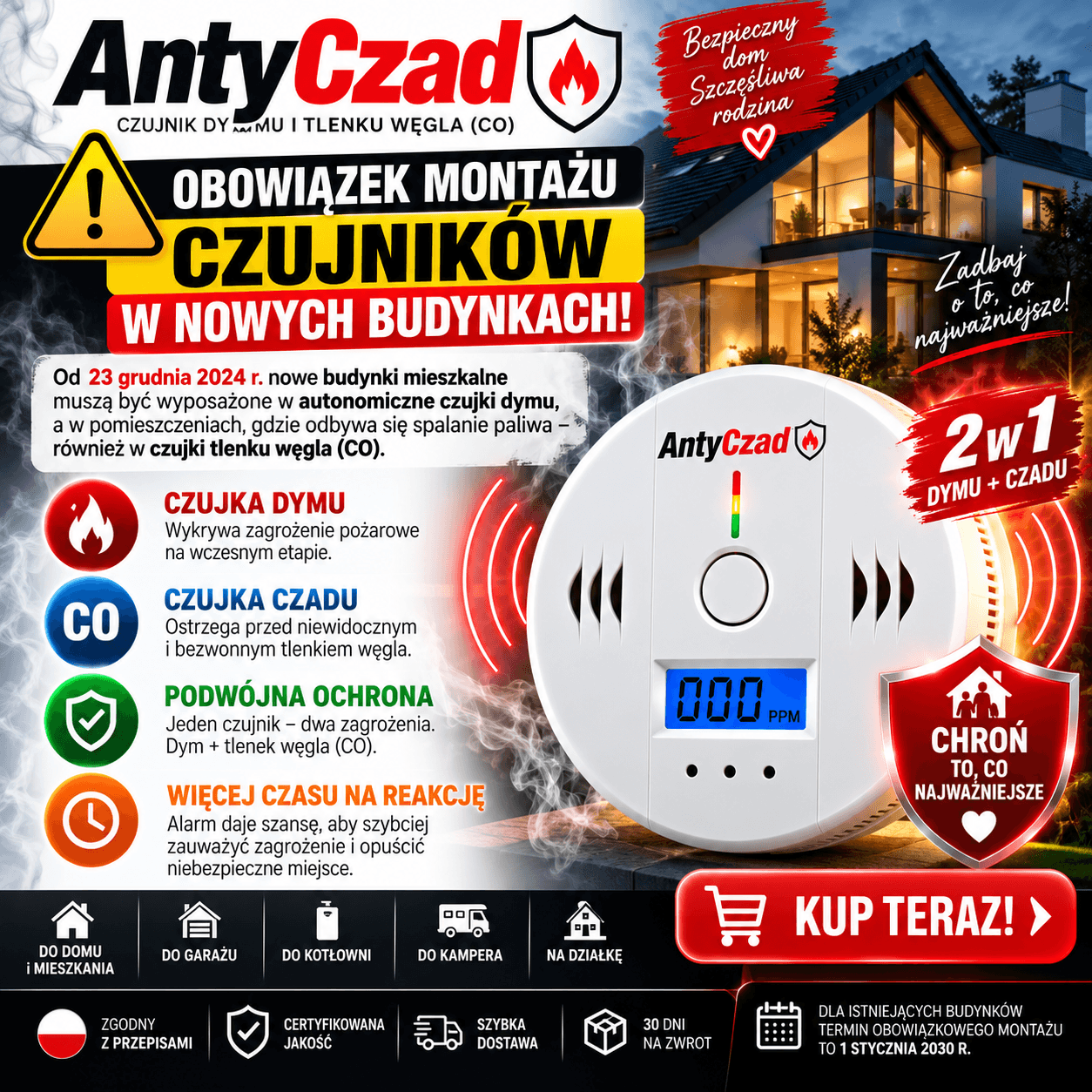 ⚠️ NOWE BUDYNKI MUSZĄ MIEĆ CZUJKI❗